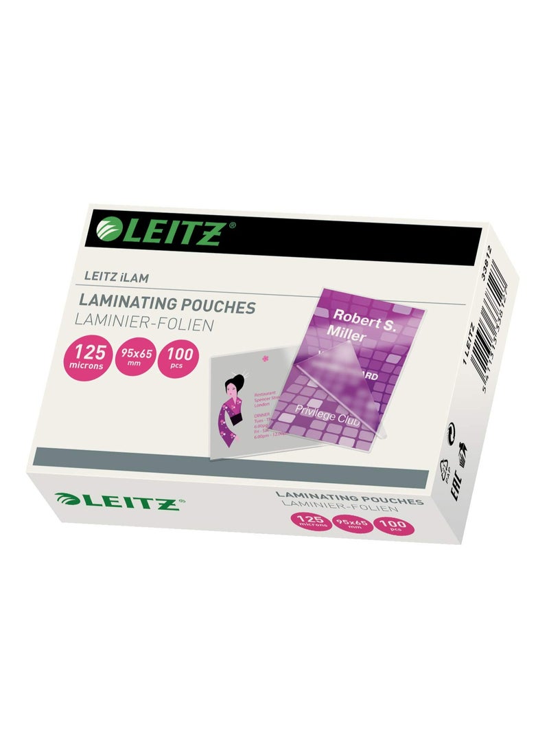 LEITZ Laminating Pouches 65 X 95 Mm 125 Microns (33812)